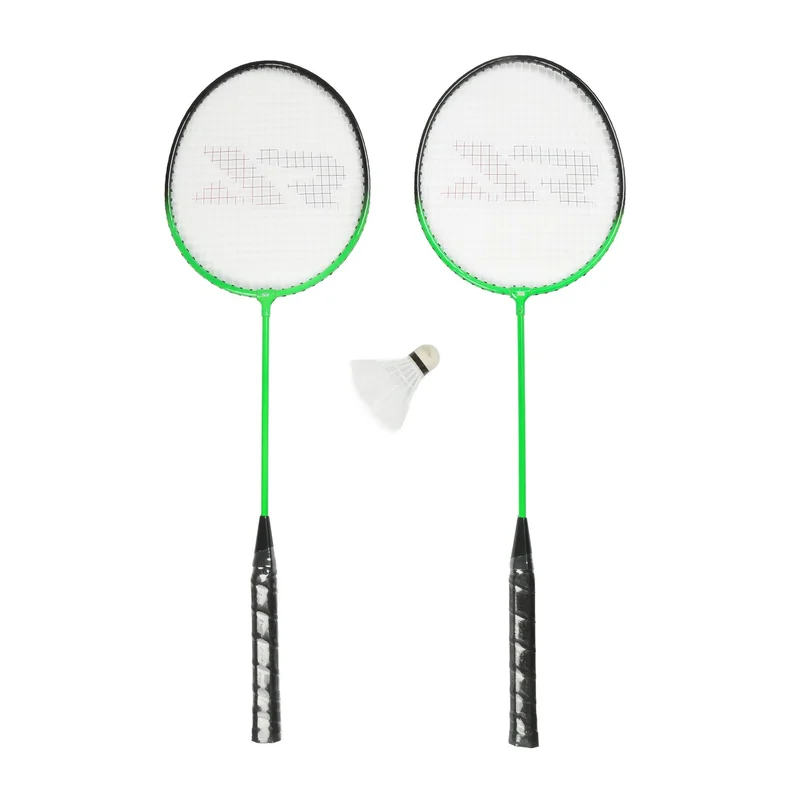 Badminton set, for two, with 2 rackets and 1 shuttlecock