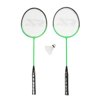 Badminton set, for two, with 2 rackets and 1 shuttlecock
