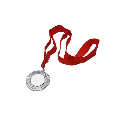 BESTSUB Sublimation Medal with Ribbon, 60 mm, silver