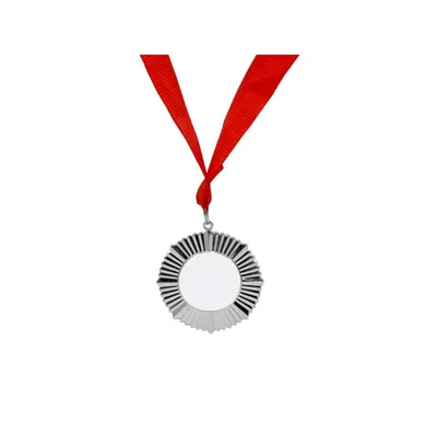 BESTSUB Sublimation Medal with Ribbon, 60 mm, silver