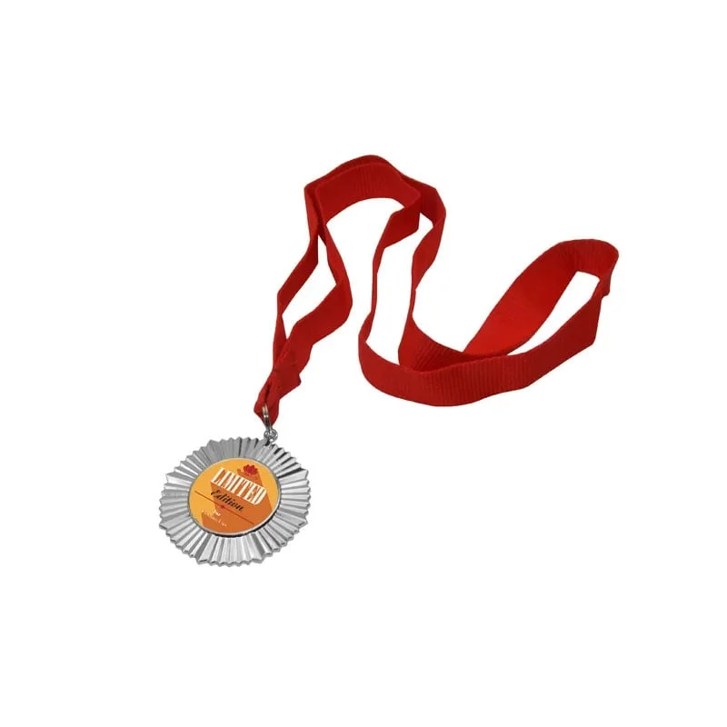 BESTSUB Sublimation Medal with Ribbon, 60 mm, silver