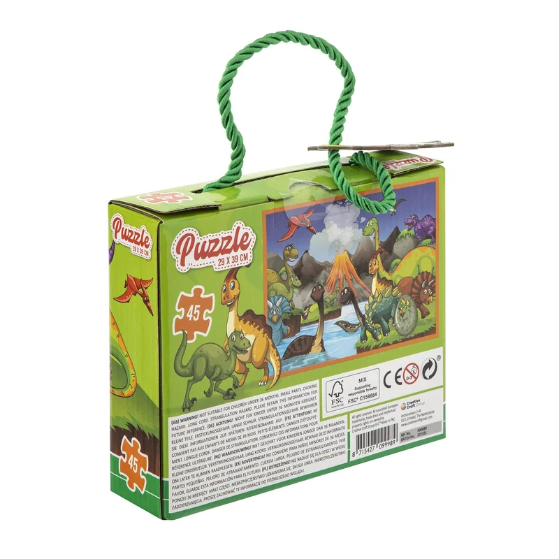 Moxy Puzzle for boys Dinosaurs, 39 x 29 cm, 45 pcs