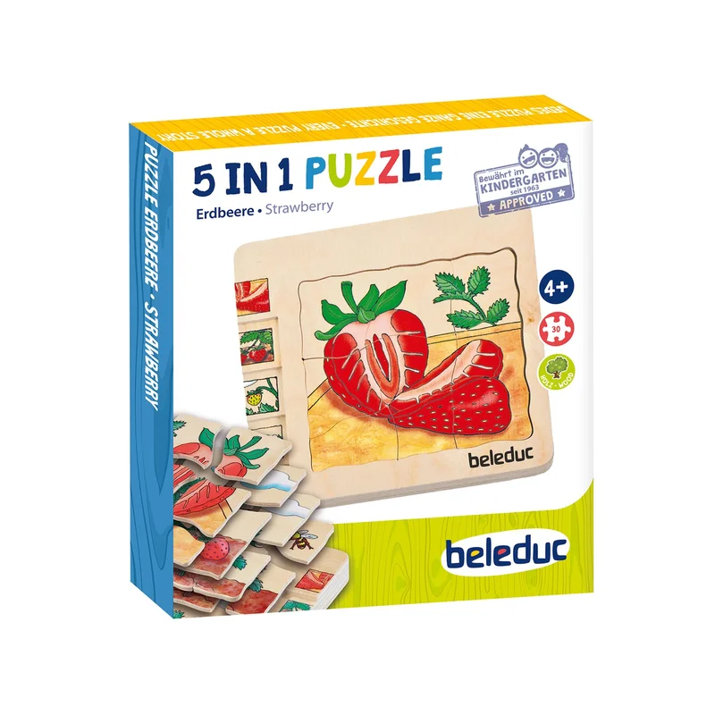 Beleduc Puzzle Strawberry, layered, wooden