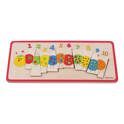 Beleduc Number nesting puzzle Caterpillar, wooden