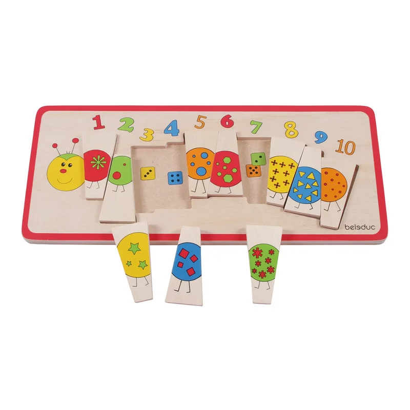 Beleduc Number nesting puzzle Caterpillar, wooden