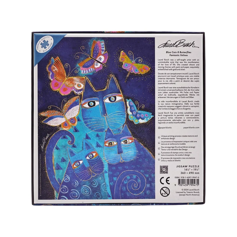 Paperblanks Puzzle Blue Cats and Butterflies, 500 pieces