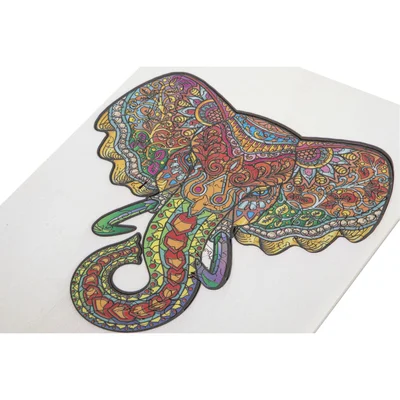 Puzzle Moxy Elephant, unique shapes, wooden, 132 pieces