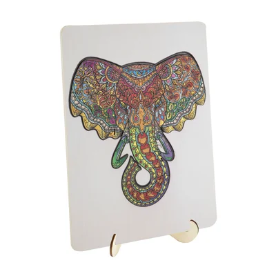 Puzzle Moxy Elephant, unique shapes, wooden, 132 pieces