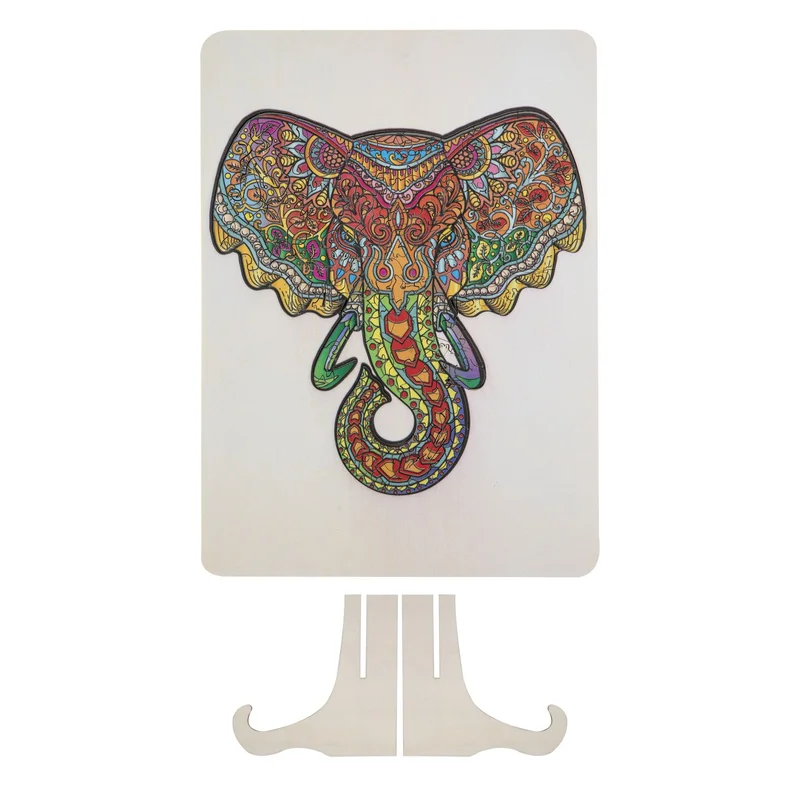 Puzzle Moxy Elephant, unique shapes, wooden, 132 pieces