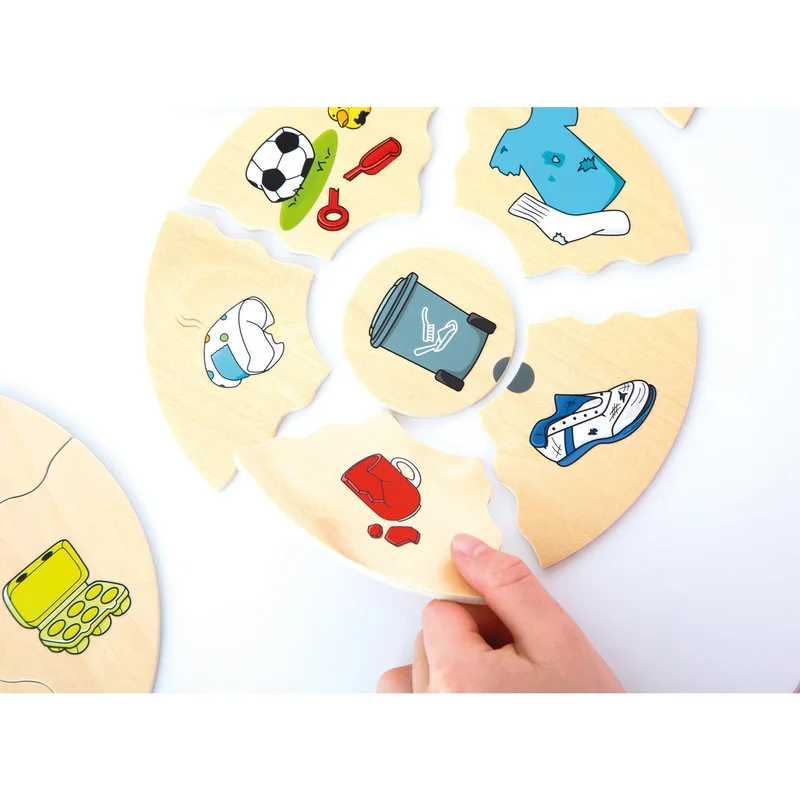 Puzzle Beleduc Waste Separation, wooden