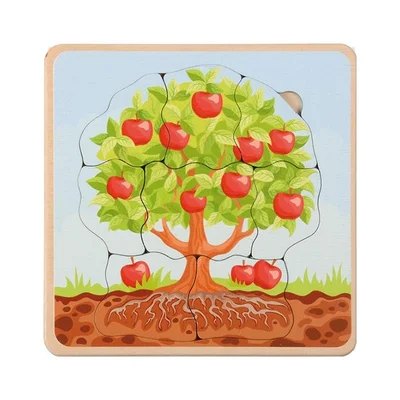 Layer puzzle Eduplay Apple Tree Life Cycle, wooden