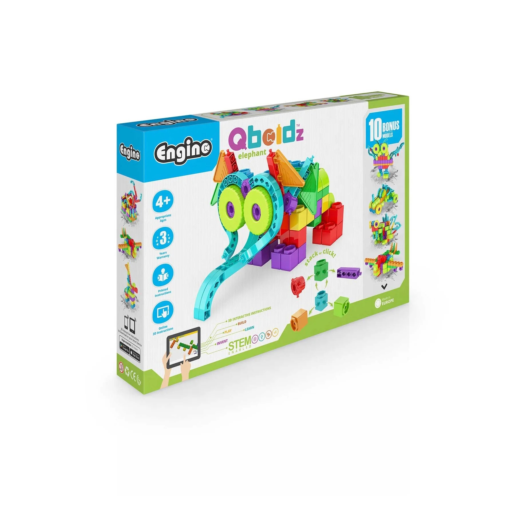 Engino Construction set Qboidz - Elephant, 10 in 1