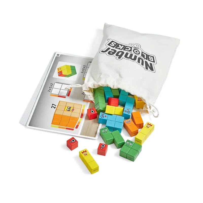 Learning Resources Numberblocks building set, with wooden blocks in a bag