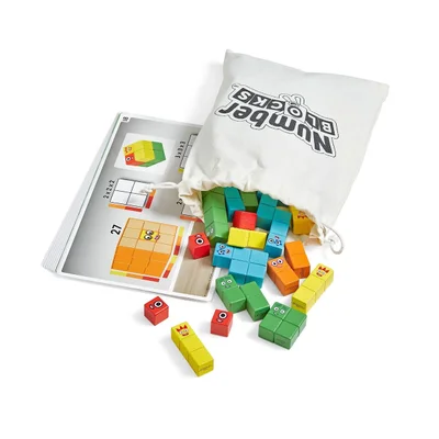 Learning Resources Numberblocks building set, with wooden blocks in a bag