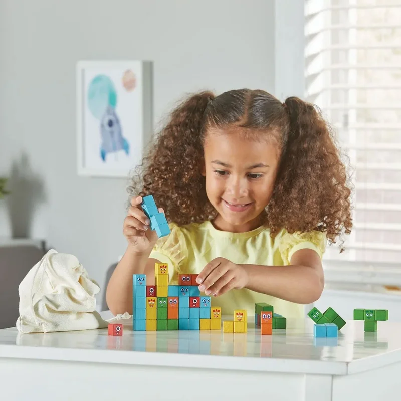 Learning Resources Numberblocks building set, with wooden blocks in a bag