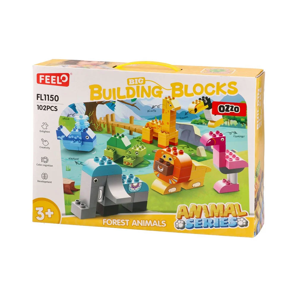 OZZO FEEL CONSTRUCTOR WILD ANIMALS 102 PIECES