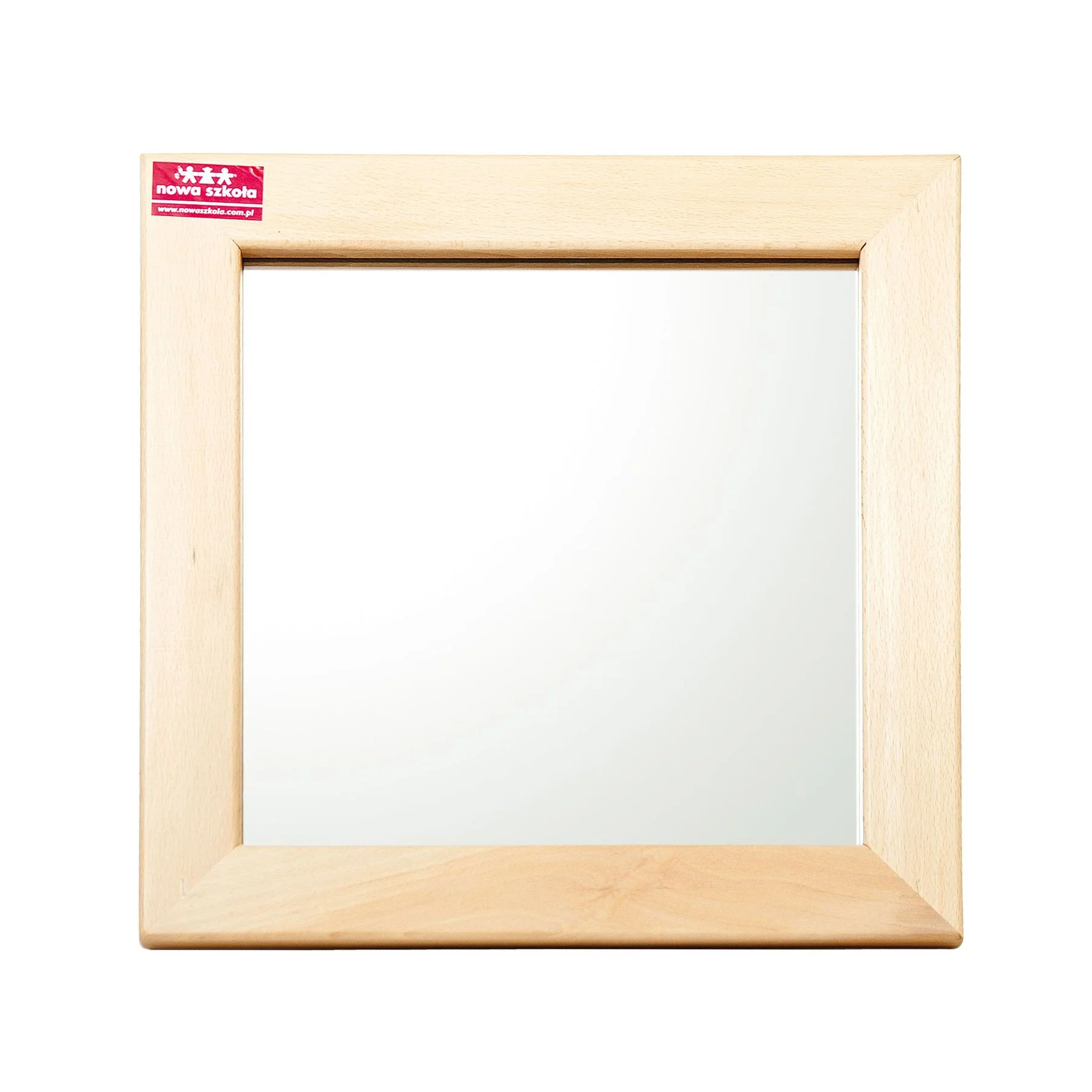 Nowa Szkola Mirror, with wooden frame, 25 x 25 cm
