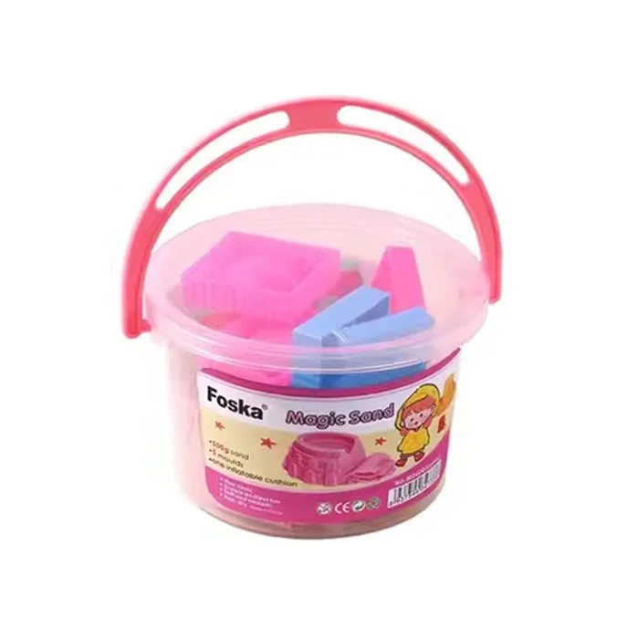 Foska Magic Sand, with 12 molds, 500 g, pink
