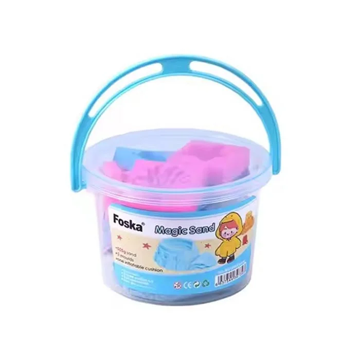 Foska Magic Sand, with 12 molds, 500 g, blue