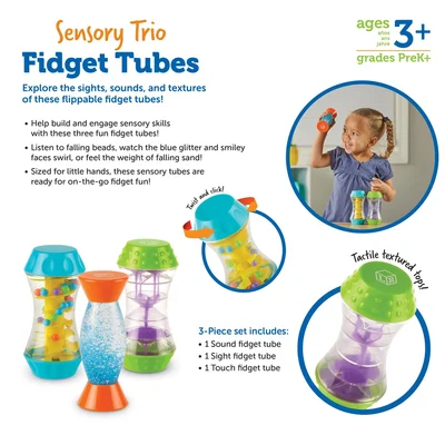 Learning Resources Cylinders, sensory, 3 pieces