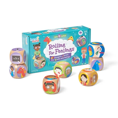 Learning Resources Wooden Emotion Dice, 7 pieces
