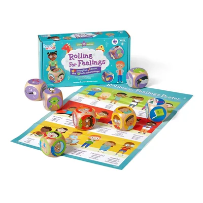 Learning Resources Wooden Emotion Dice, 7 pieces