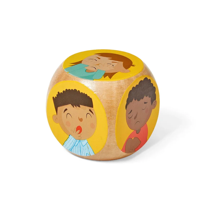 Learning Resources Wooden Emotion Dice, 7 pieces