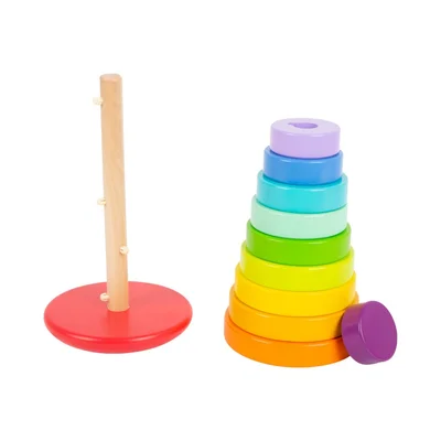 Small Foot Stacking tower Rainbow, wooden shapes