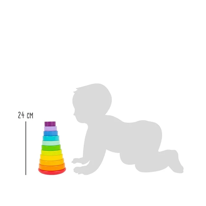 Small Foot Stacking tower Rainbow, wooden shapes