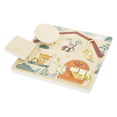 Small Foot Activity Board Safari, with Doors and Locks, 22 x 1 x 22 cm