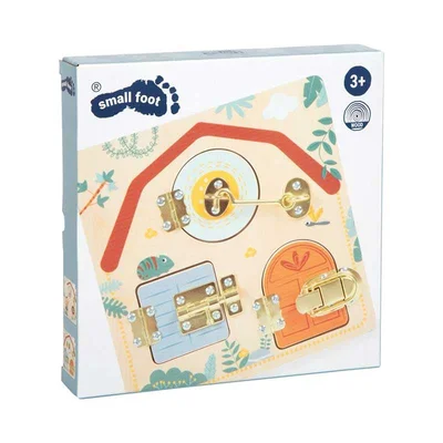 Small Foot Activity Board Safari, with Doors and Locks, 22 x 1 x 22 cm
