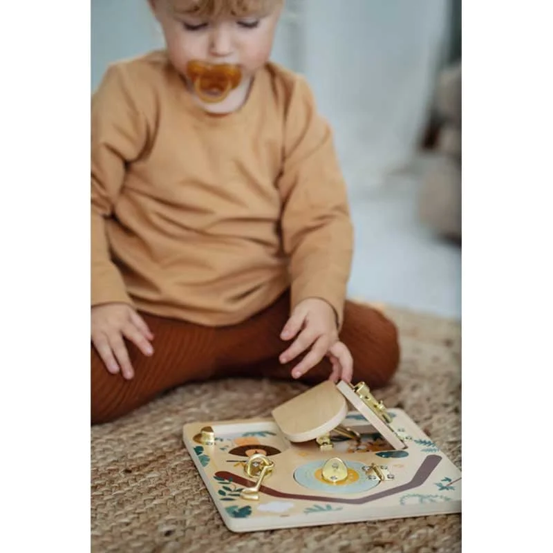 Small Foot Activity Board Safari, with Doors and Locks, 22 x 1 x 22 cm