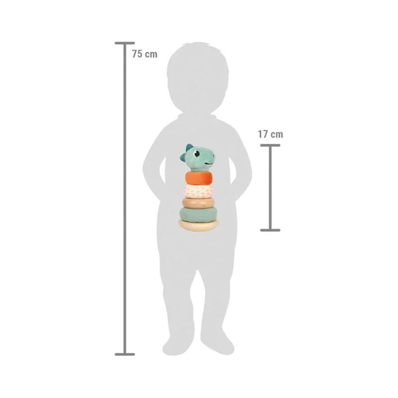 Small Foot Stacking Tower Dinosaur, wood & plush