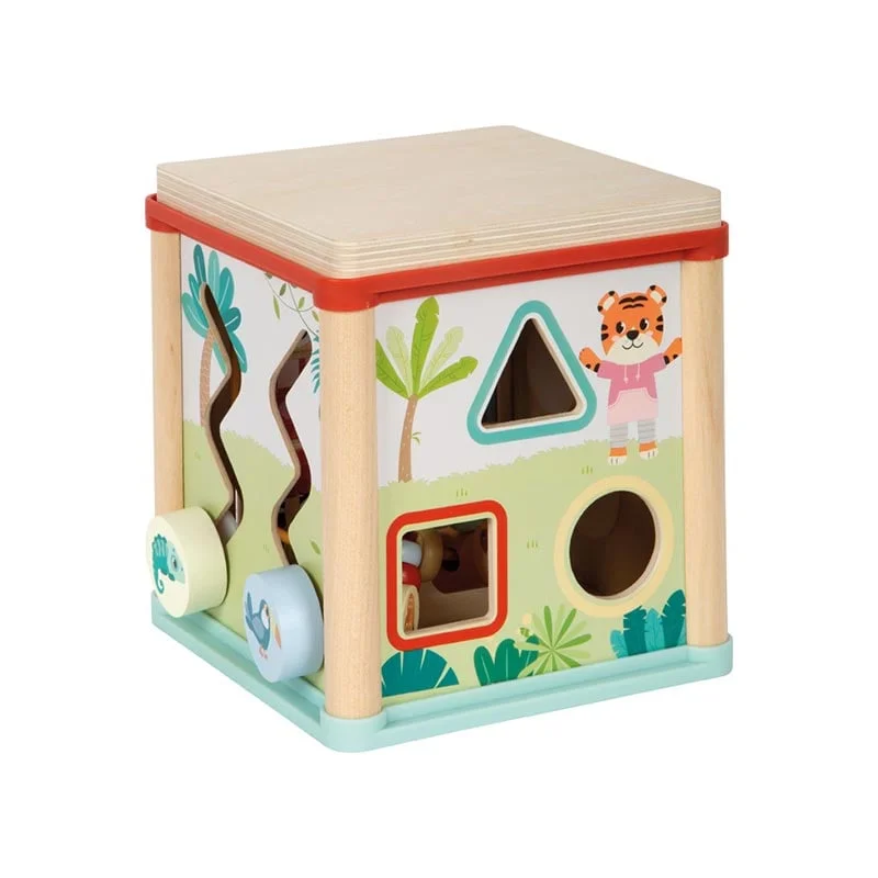 Small Foot Куб Джунгла, дидактичен, дървен, 15 х 15 х 29.5 cm