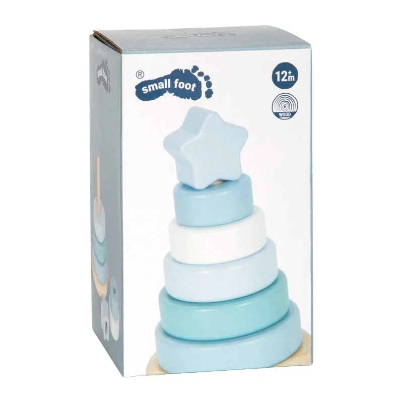 Small Foot Stacking Tower, pastel blue
