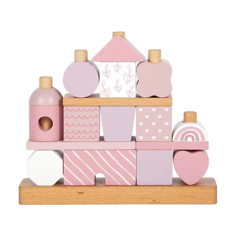 Small Foot Stacking House, pastel pink