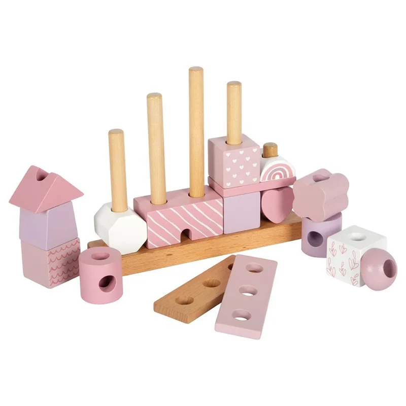 Small Foot Stacking House, pastel pink