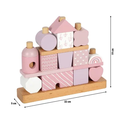 Small Foot Stacking House, pastel pink