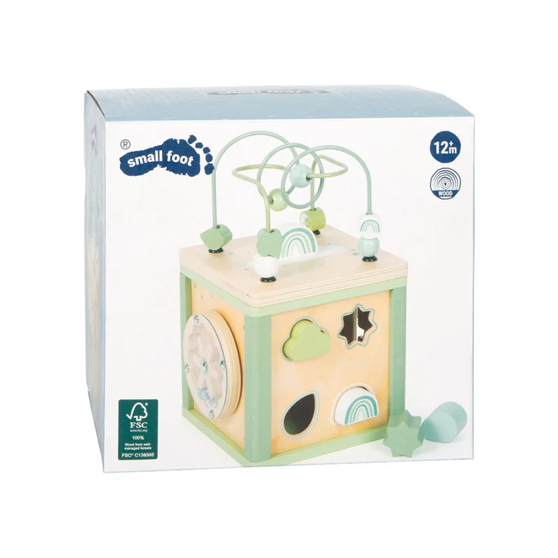 Small Foot Куб, дидактичен, дървен, 15 х 15 х 25 cm, зелен