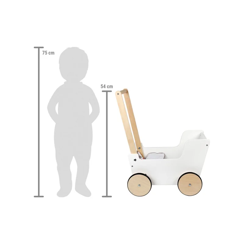Small Foot Doll stroller, wooden, 46 x 33 x 54 cm