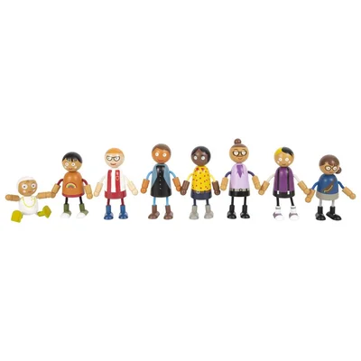 Small Foot Dolls family with baby, wooden, 8 pcs