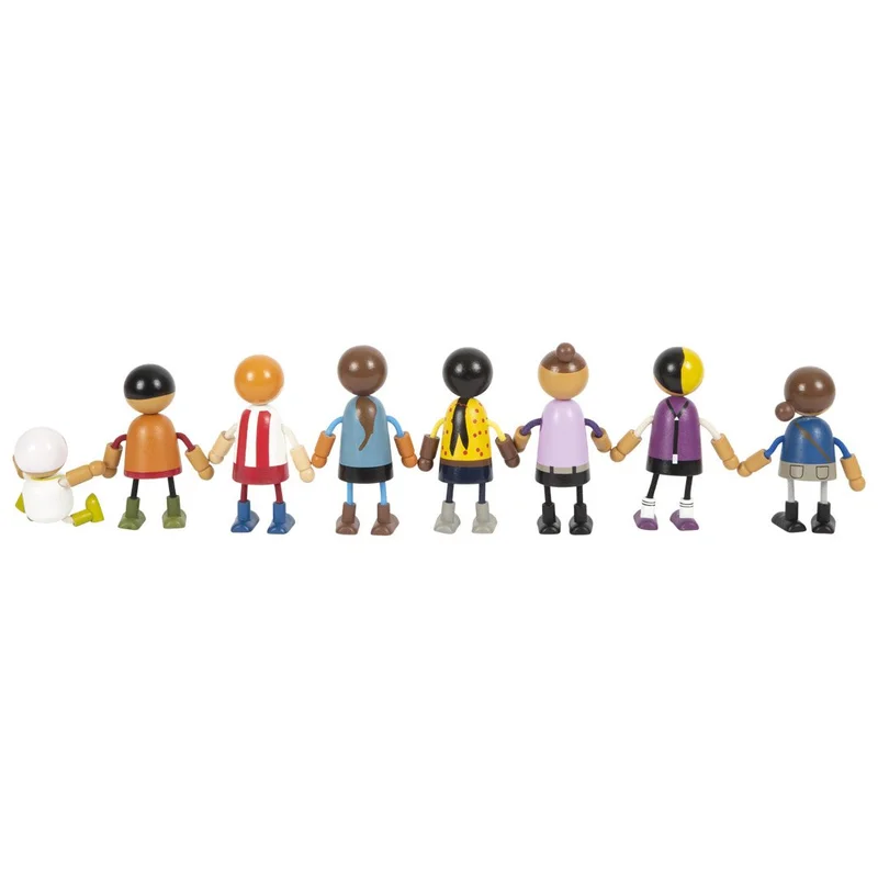 Small Foot Dolls family with baby, wooden, 8 pcs