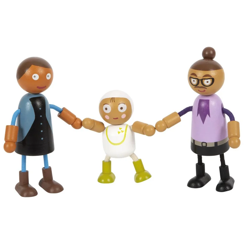 Small Foot Dolls family with baby, wooden, 8 pcs