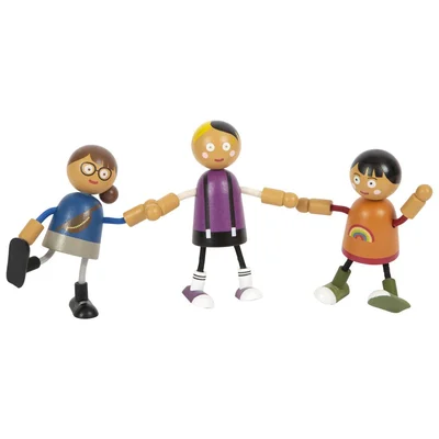 Small Foot Dolls family with baby, wooden, 8 pcs