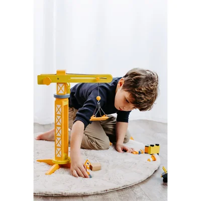 Small Foot Construction Crane with accessories, wooden