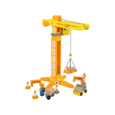 Small Foot Construction Crane with accessories, wooden