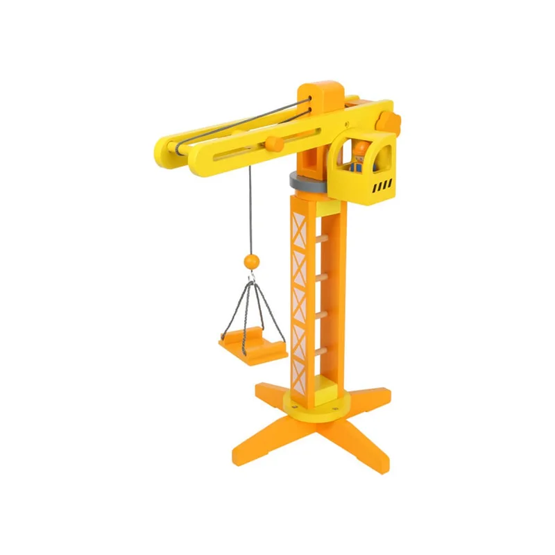 Small Foot Construction Crane with accessories, wooden