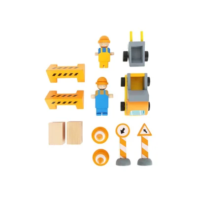 Small Foot Construction Crane with accessories, wooden