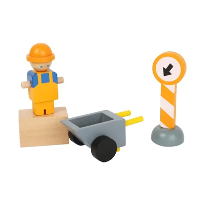 Small Foot Construction Crane with accessories, wooden