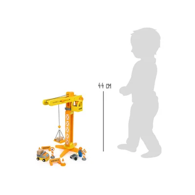 Small Foot Construction Crane with accessories, wooden